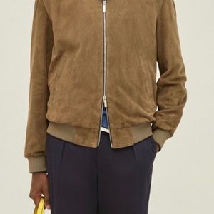 Carolina Herrera Suede Bomber Jacket